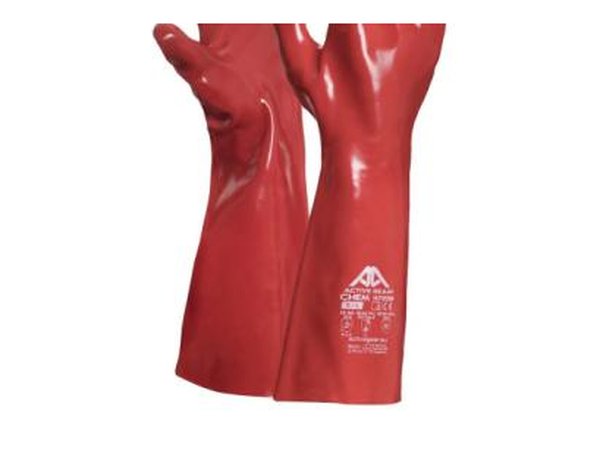 Gants PVC rouge interlock coton 35 cm et 40 cm Type B/JKL 4121X