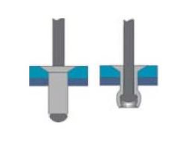 Rivet standard aluminium/acier tête fraisée 120° ALX TF
